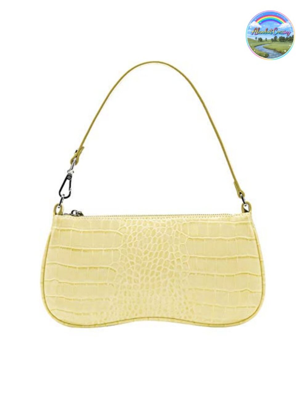Vegan Leather Satchel Shoulder Handbag Zip Closure